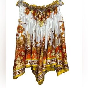 Zimmermann Brightside Placement Asymmetric Printed Silk-twill Pull On Mini Skirt